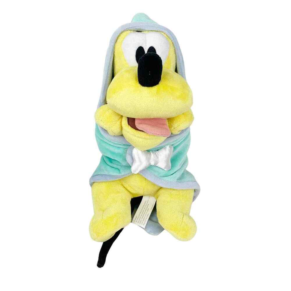 DISNEY Babies Pluto Plush Dog Swaddle Blanket Bone Pouch Parks Yellow Blue
